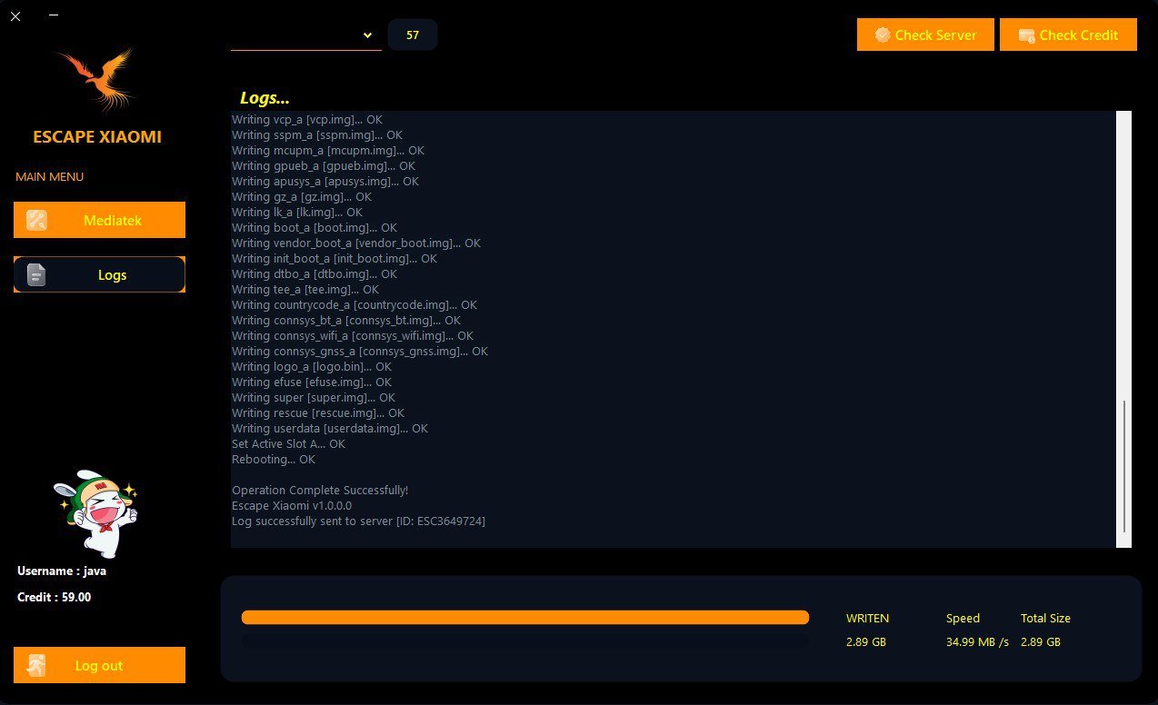 Escape Xiaomi Tool - MTK Flash