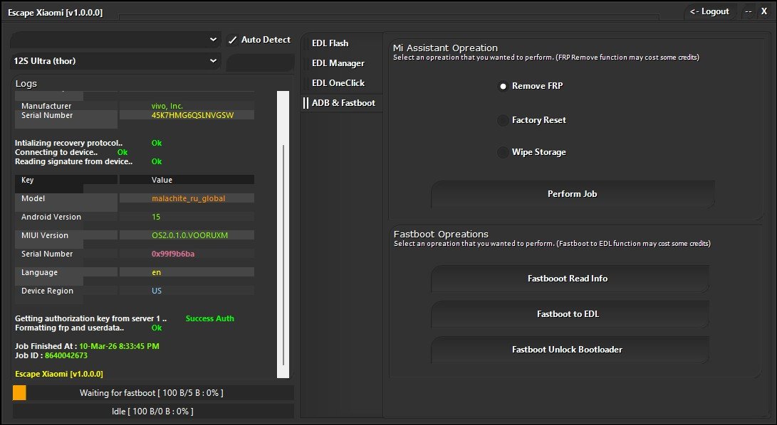 Escape Xiaomi Tool - Main Module